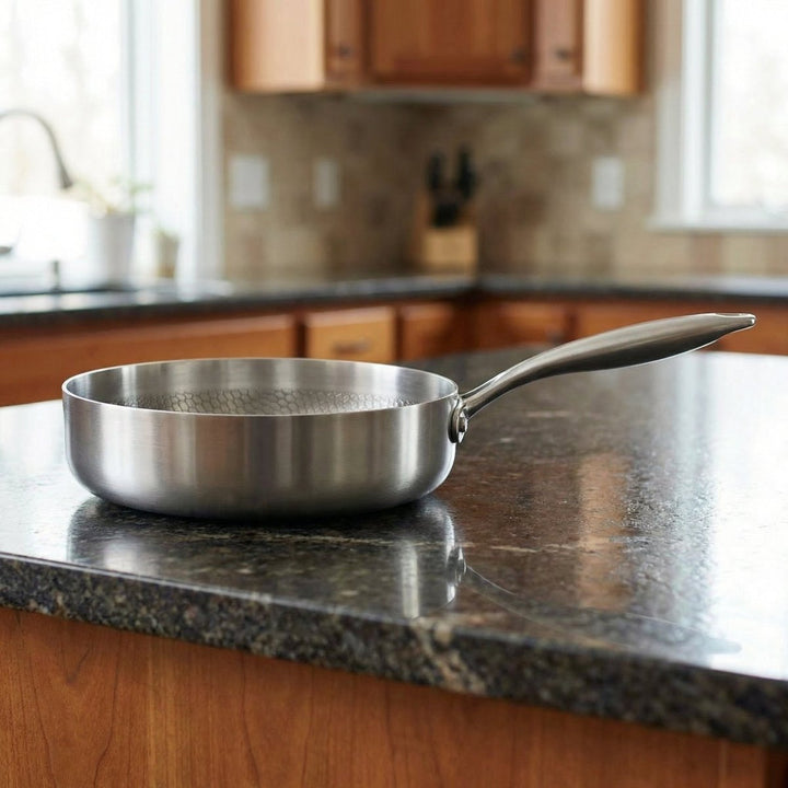Hand-Hammered High-Wall Titanium Frying Pan 5