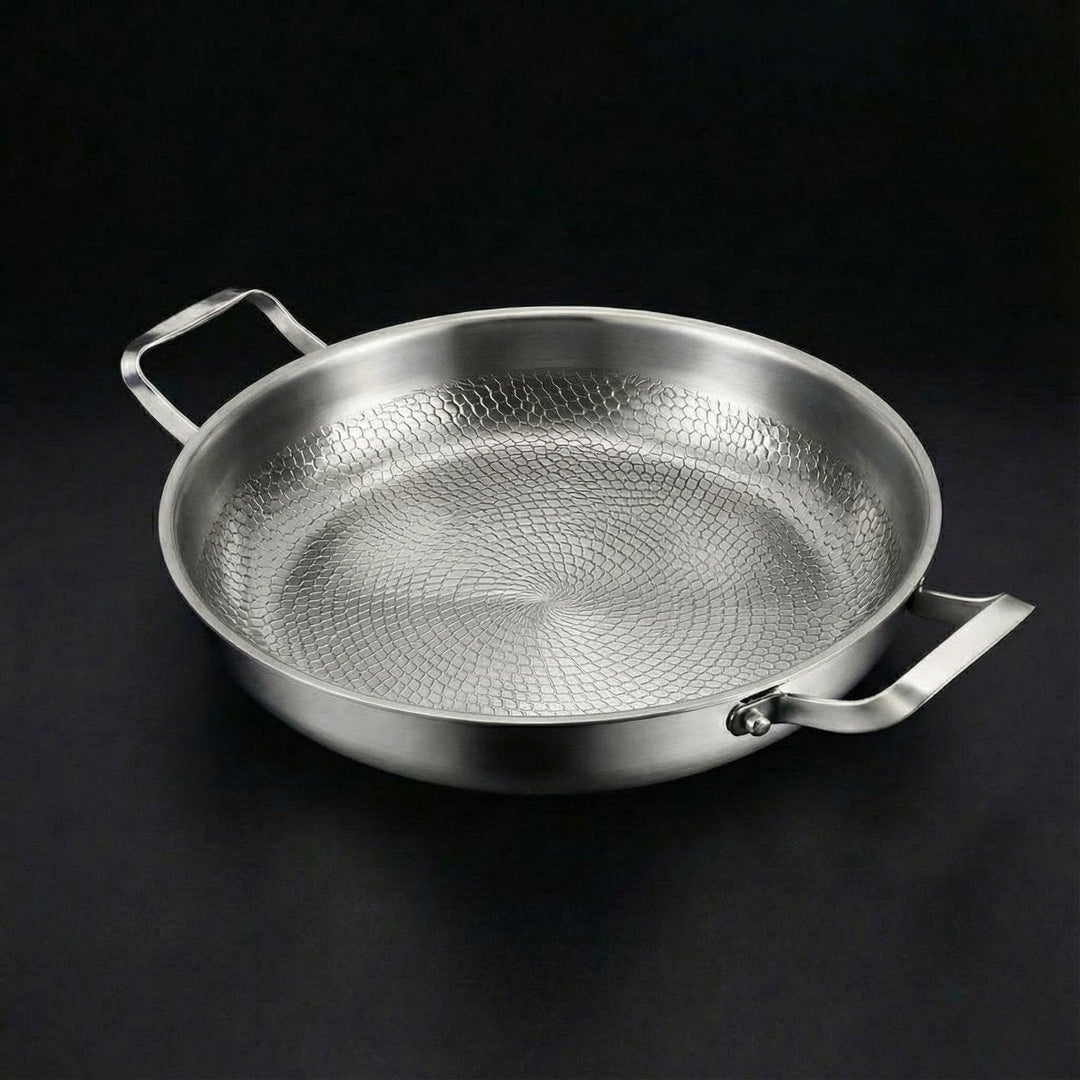 Hammered Titanium Pan with Two Handles, Uncoated and PFAS-Free 1