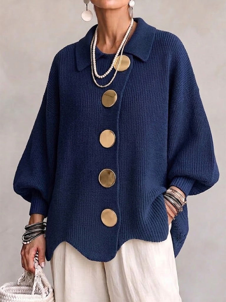 Elegant Oversized Cardigan with Statement Buttons 1