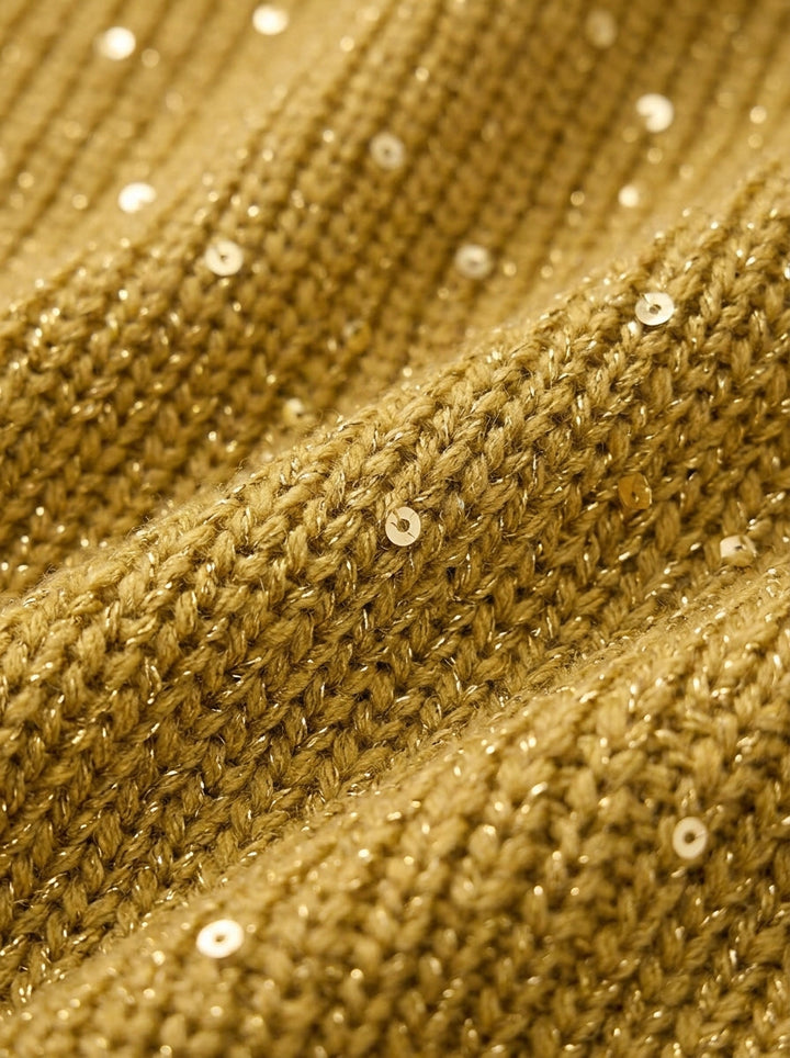 Oversized Scalloped Hem Cardigan with Gold Tone Buttons and Pointed Collar 13