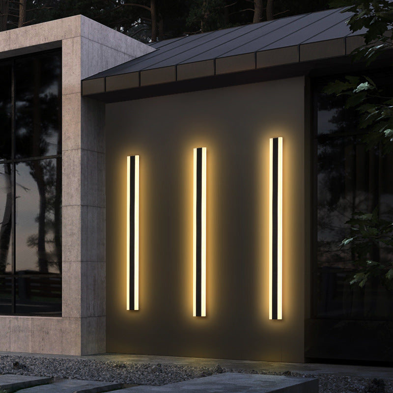Minimalist Outdoor LED Wall Light, Linear Iron, 3000K Warm White 6