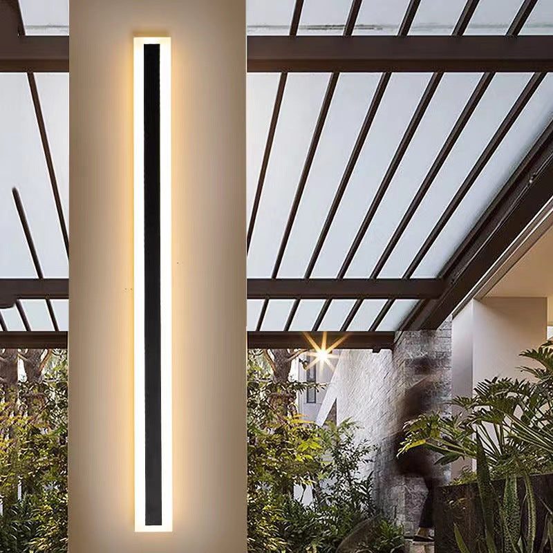 Minimalist Outdoor LED Wall Light, Linear Iron, 3000K Warm White 7