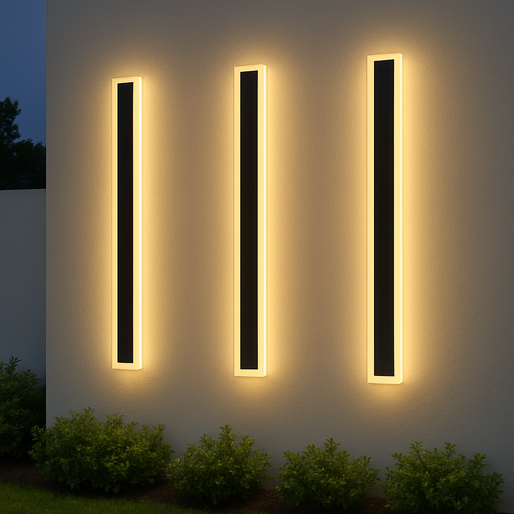 Minimalist Outdoor LED Wall Light, Linear Iron, 3000K Warm White 4