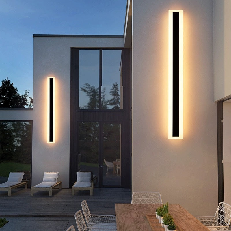Minimalist Outdoor LED Wall Light, Linear Iron, 3000K Warm White 2