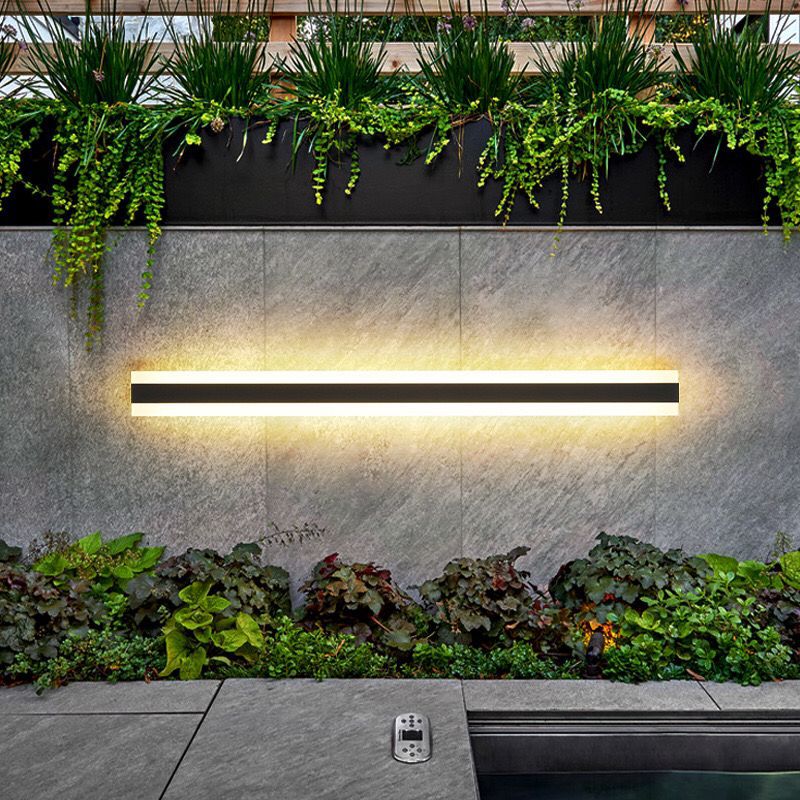 Minimalist Outdoor LED Wall Light, Linear Iron, 3000K Warm White 5