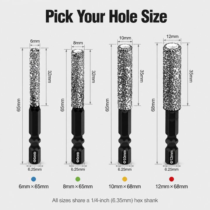 Dry Diamond Drill Bit for Tile, Marble & Glass – No Water Needed 7