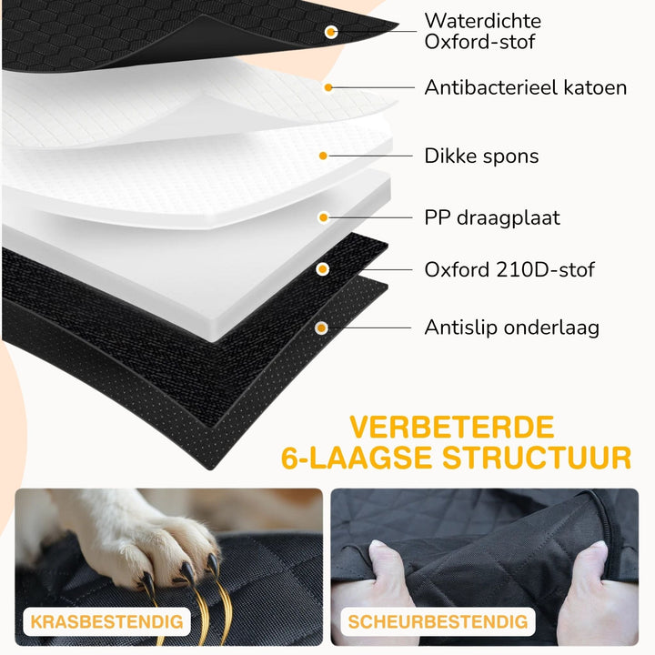 Waterproof Dog Back Seat Extender with Rigid Base and Memory Foam Bed 6