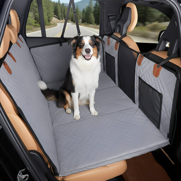 Waterproof Dog Back Seat Extender with Rigid Base and Memory Foam Bed 11