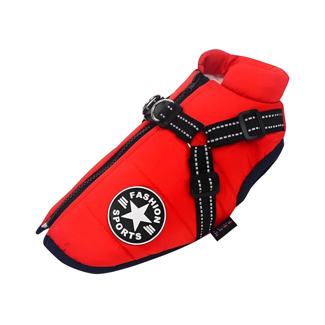 Winter Dog Coat with Built-In Harness, Padded and Lined 19