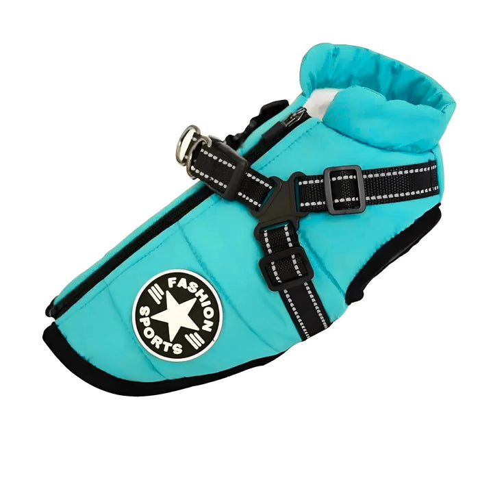 Winter Dog Coat with Built-In Harness, Padded and Lined 15