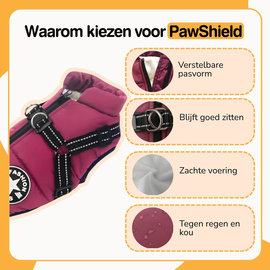 Winter Dog Coat with Built-In Harness, Padded and Lined 5