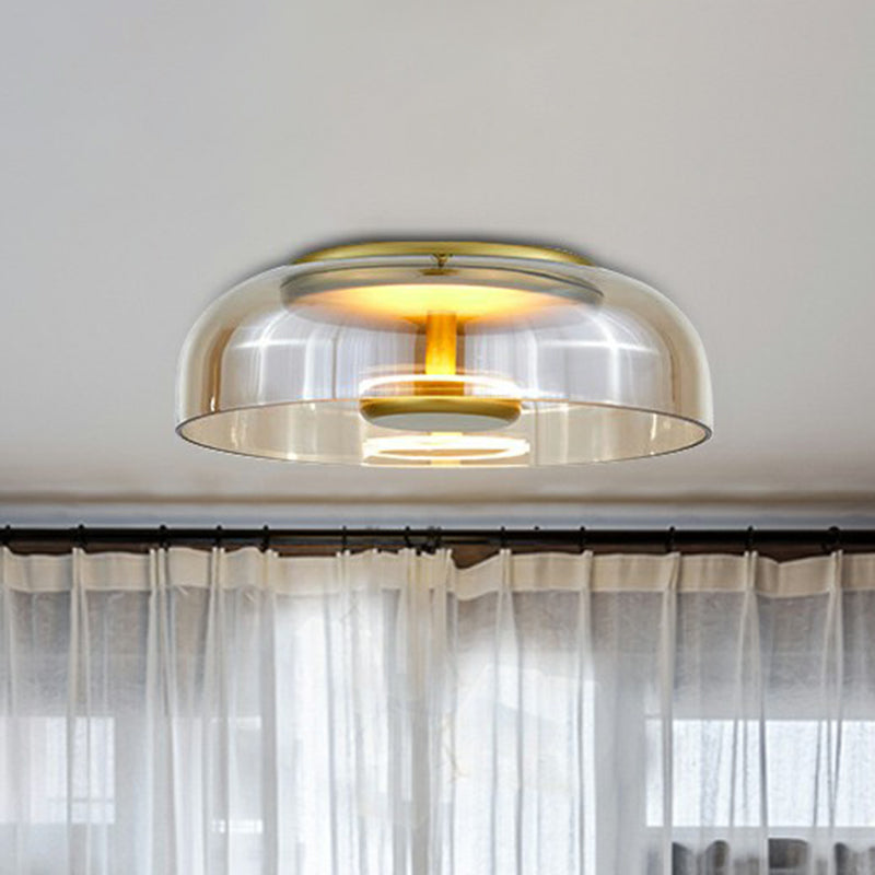 Modern LED Ceiling Light with Smoked Glass Shade 2