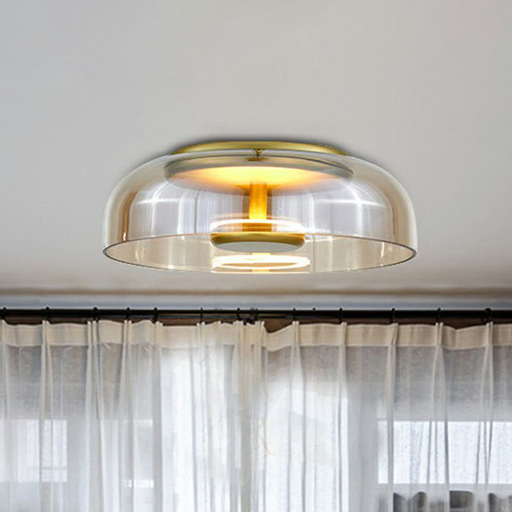 Modern LED Ceiling Light with Smoked Glass Shade 2