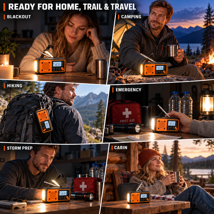 Portable Emergency Crank Radio with Solar Panel, Flashlight and Bluetooth 9
