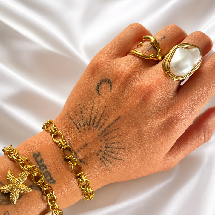 Drift Adjustable Open Ring – Organic Wave Design 4