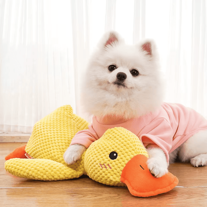 Calming Plush Duck Dog Toy with Soft Quack Sound, Set of 2 2