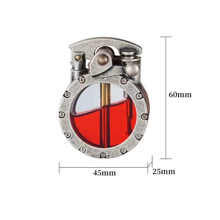 Vintage-Style Rocker Lighter, Windproof Transparent Tank 4