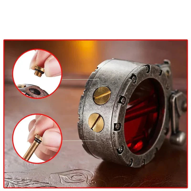 Vintage-Style Rocker Lighter, Windproof Transparent Tank 3