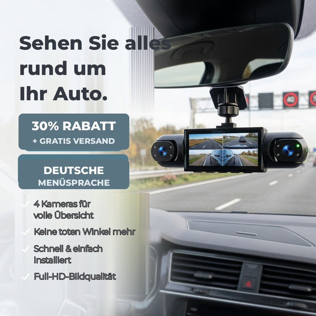4-Channel Dash Cam with Night Vision, GPS and 360° Coverage 1