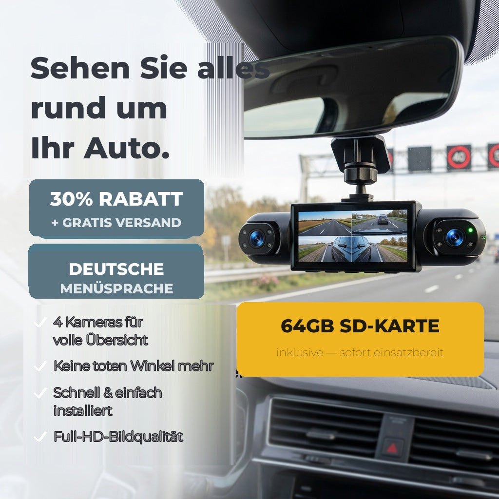 4-Channel Dash Cam with Night Vision, GPS and 360° Coverage 7