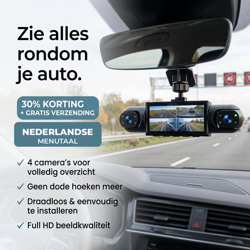 360° Dashcam with 4 Cameras, GPS Timestamp and Night Vision 1