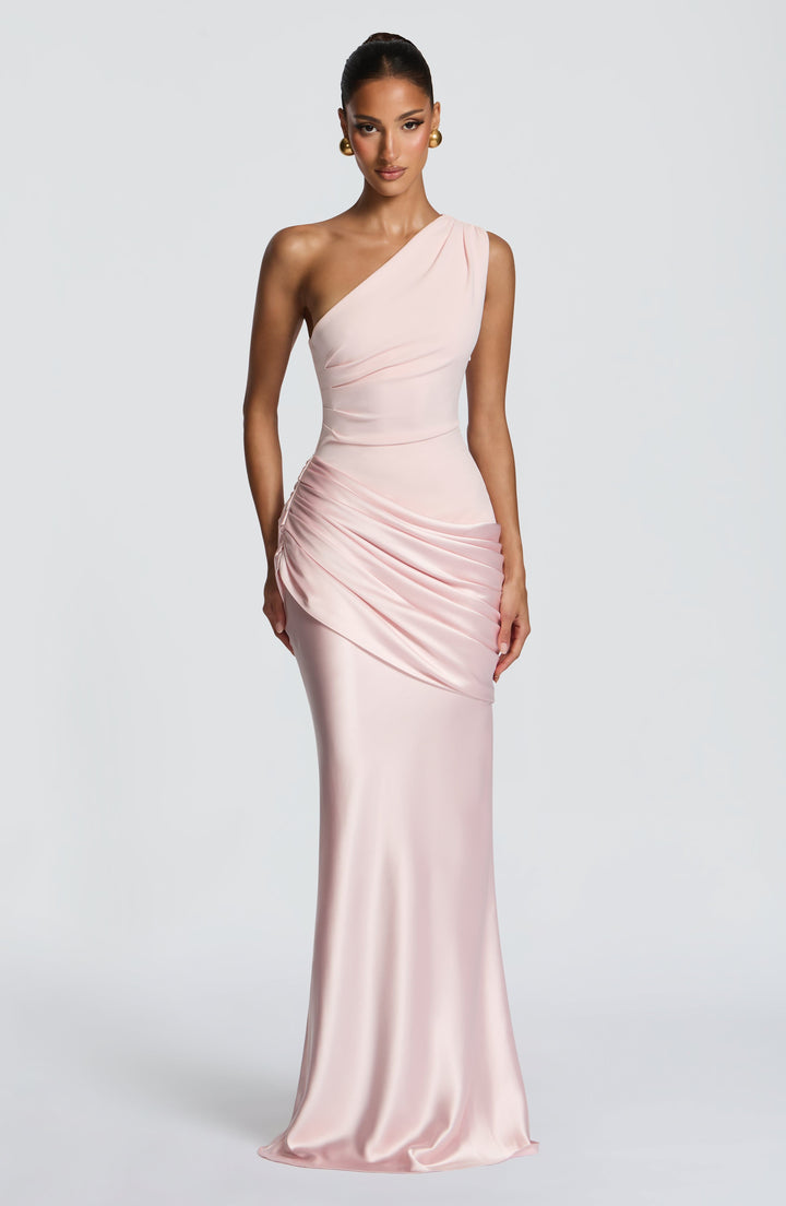 Abbey One-Shoulder Satin Maxi Dress 30