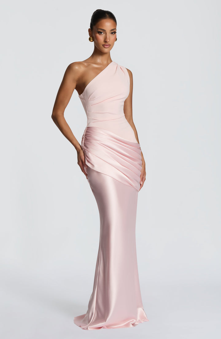Abbey One-Shoulder Satin Maxi Dress 29