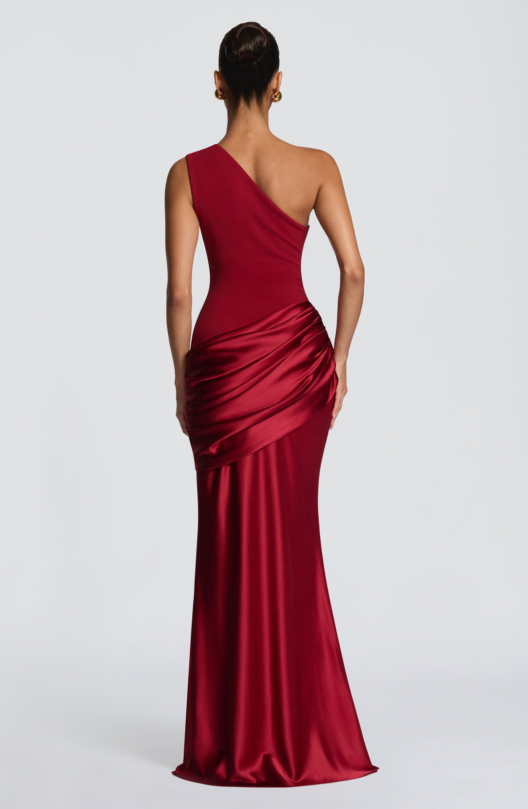 Abbey One-Shoulder Satin Maxi Dress 16
