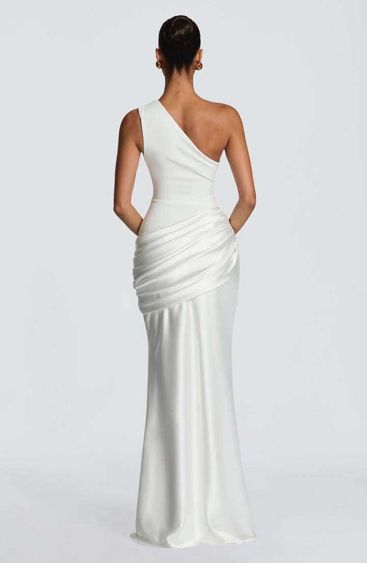 Abbey One-Shoulder Satin Maxi Dress 23
