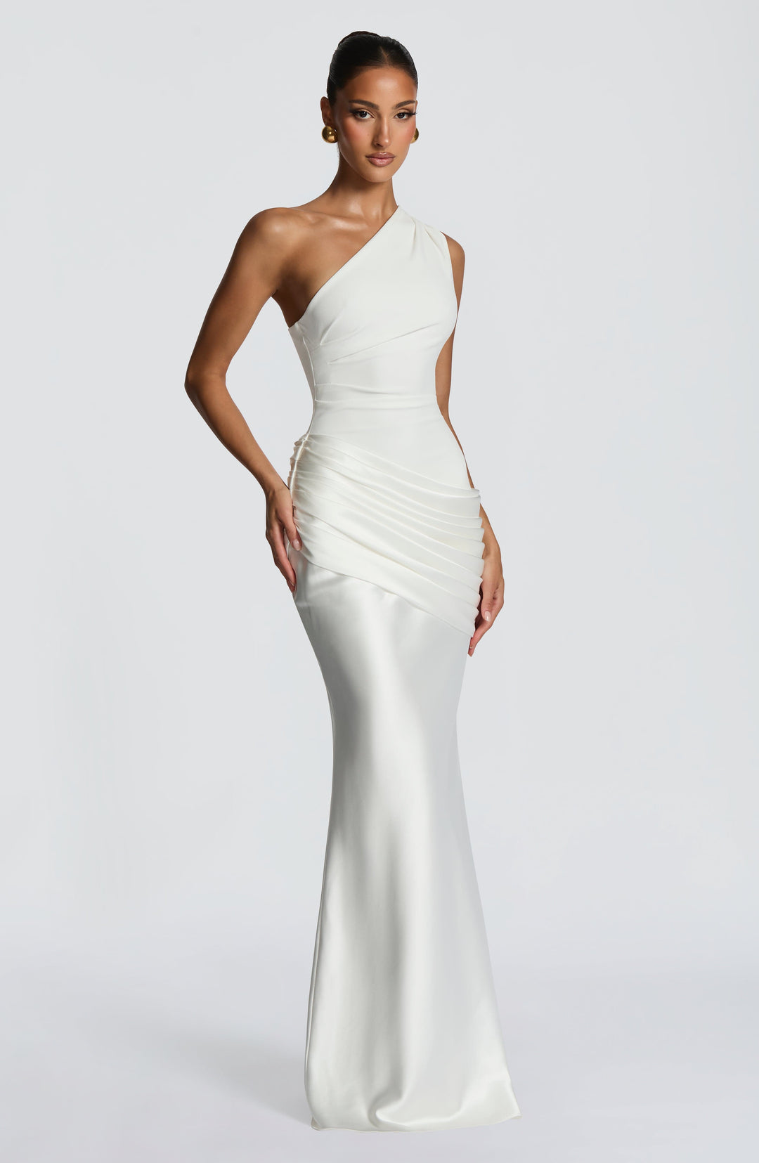 Abbey One-Shoulder Satin Maxi Dress 24
