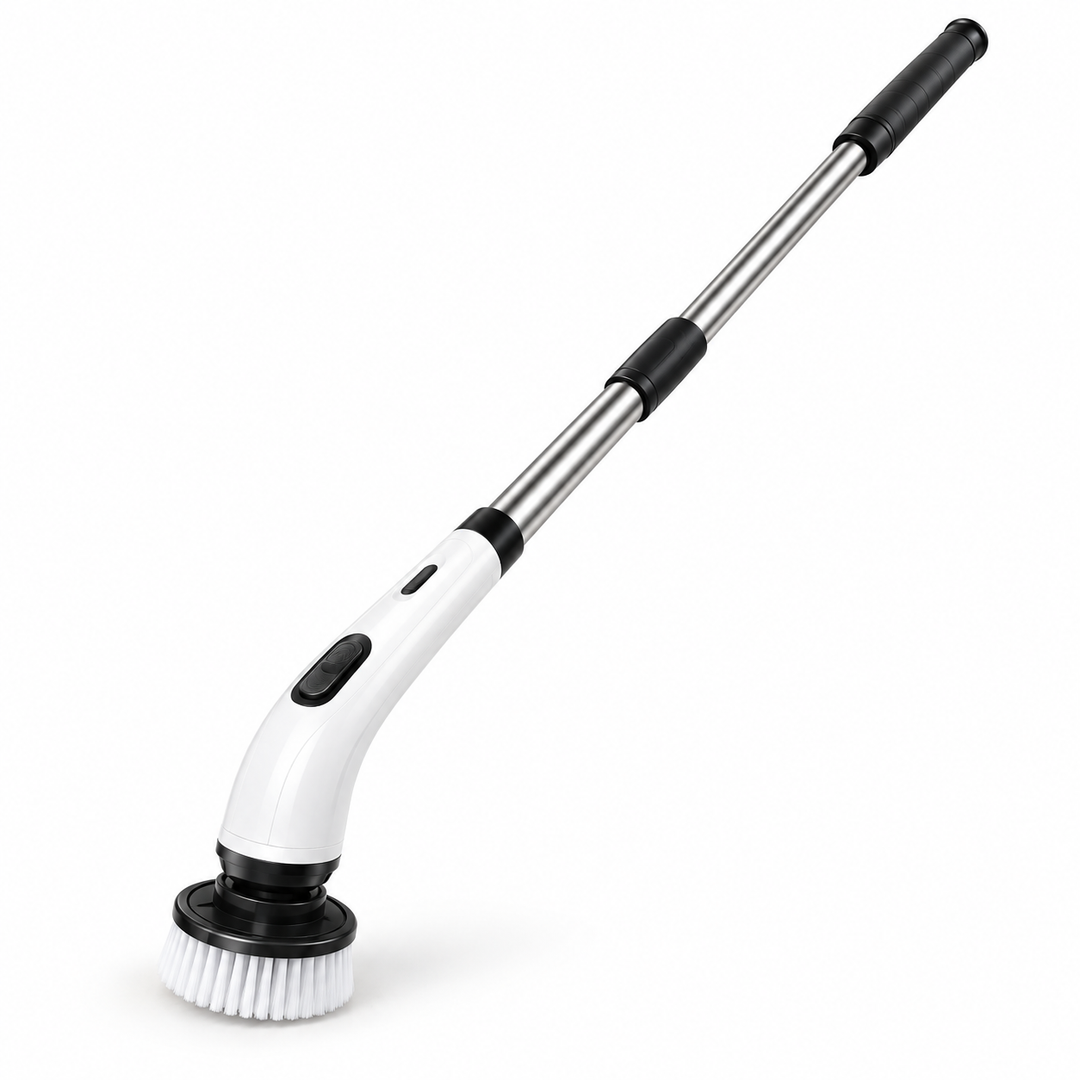 Cordless Electric Spin Scrubber with Extension Pole and Interchangeable Brush Heads 3