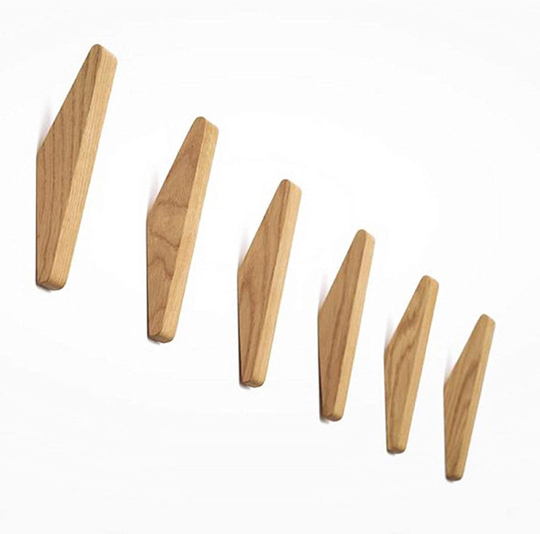 Minimalist Wooden Wall Hooks for Home - Set of 6 5