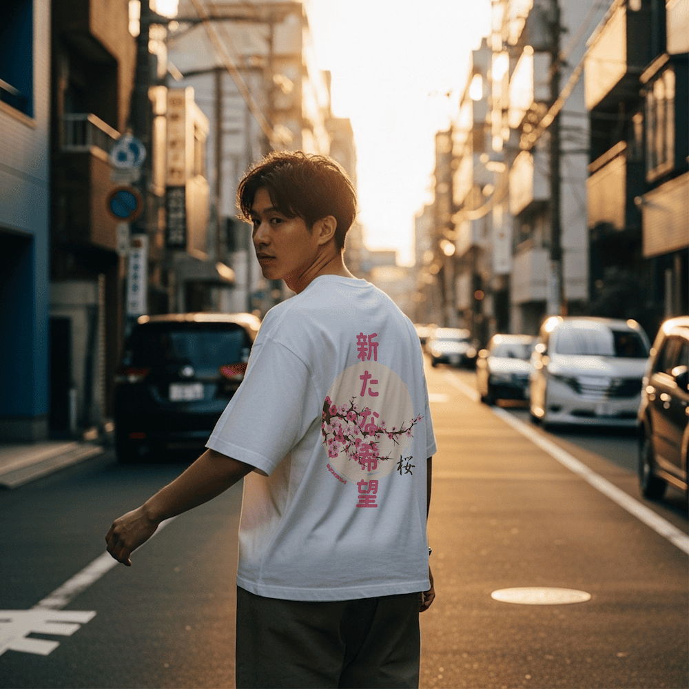Cherry Blossom Oversize Japanese-Style T-Shirt 8