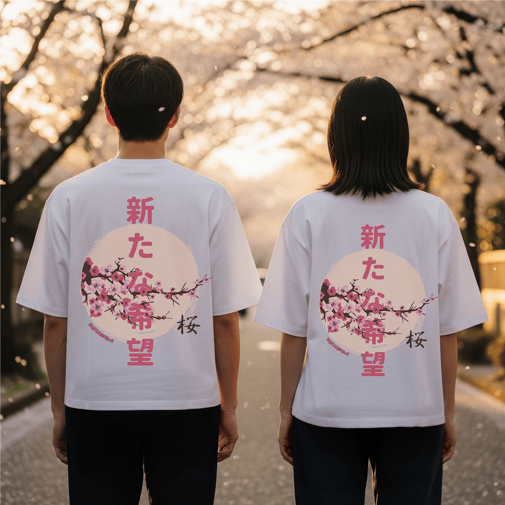 Cherry Blossom Oversize Japanese-Style T-Shirt 9