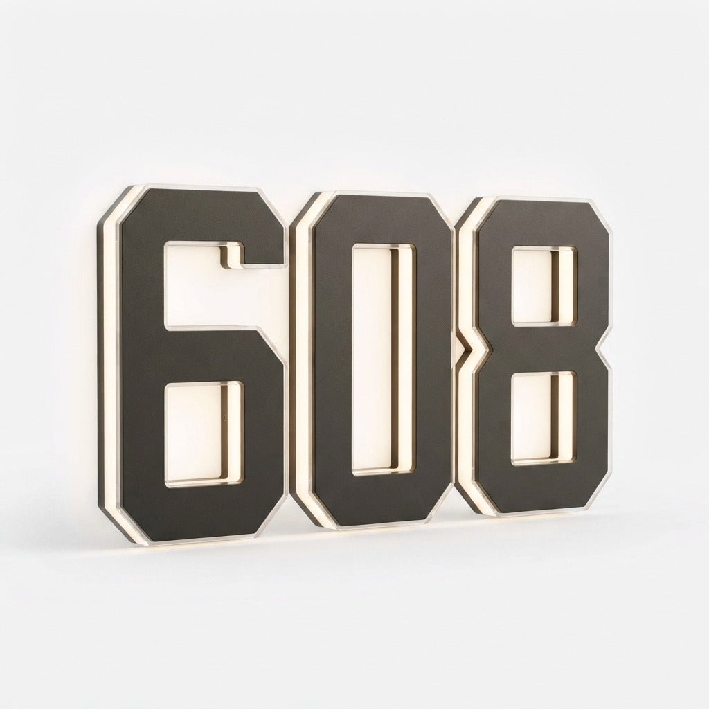 Solar House Number Sign with LED Backlight – Lights Up Automatically at Dusk 19