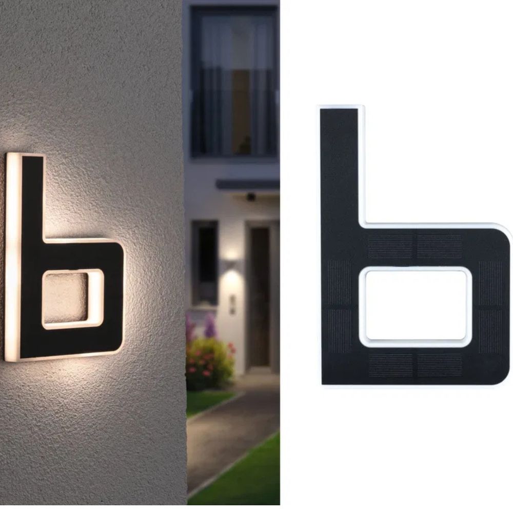 Solar Illuminated House Number with LED and Dusk Sensor 12