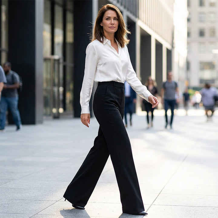 Women's High-Waist Dress Pants | Straight Leg & Crease | Sizes S-3XL 9
