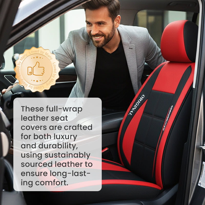 Front Car Seat Covers, 2-Piece PU Leather Set with Universal Fit 6