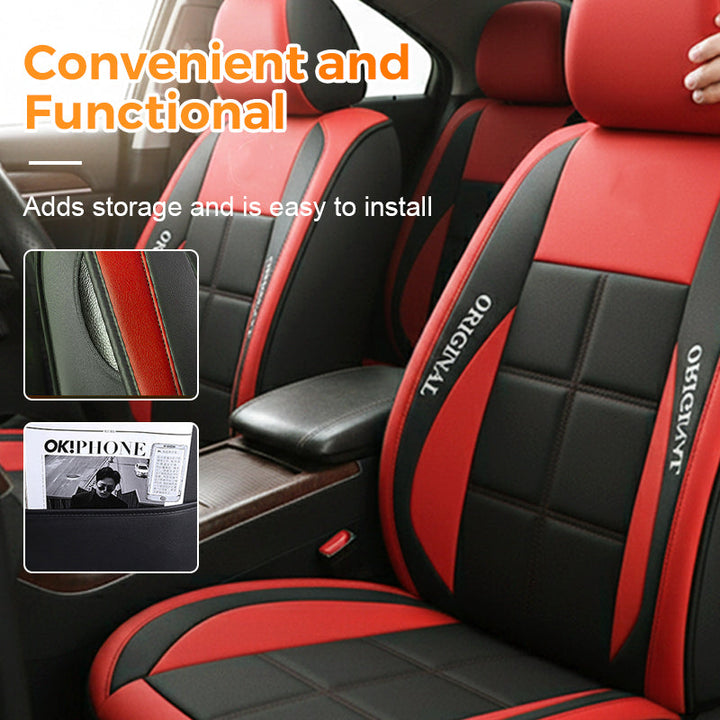 Front Car Seat Covers, 2-Piece PU Leather Set with Universal Fit 5