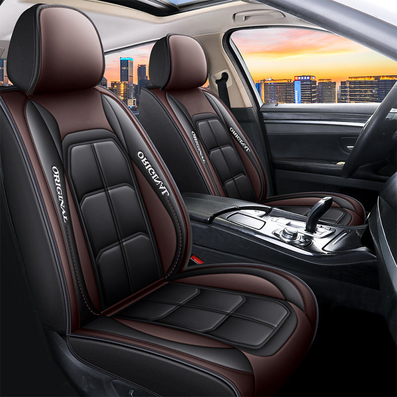 Front Car Seat Covers, 2-Piece PU Leather Set with Universal Fit 12