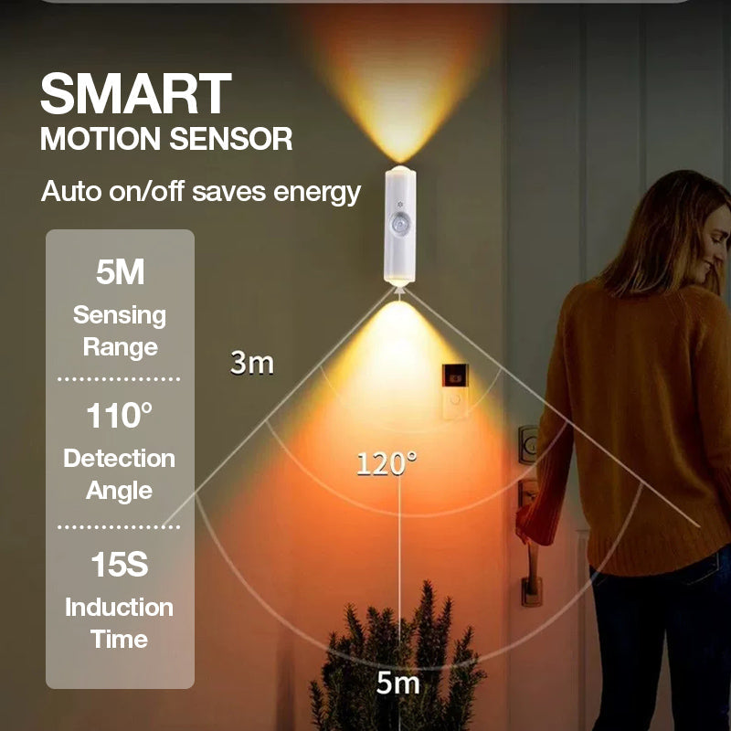 Wireless LED Wall Lights with Motion Sensor and Color Changing, Set of 3 10