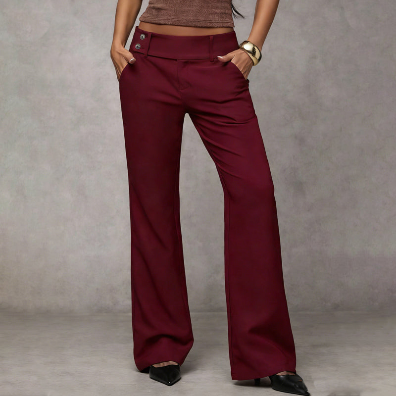 High-Waist Wide-Leg Woven Pants in Smooth Premium Fabric 6