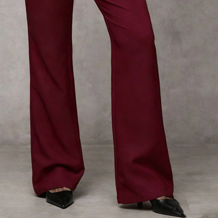 High-Waist Wide-Leg Woven Pants in Smooth Premium Fabric 10