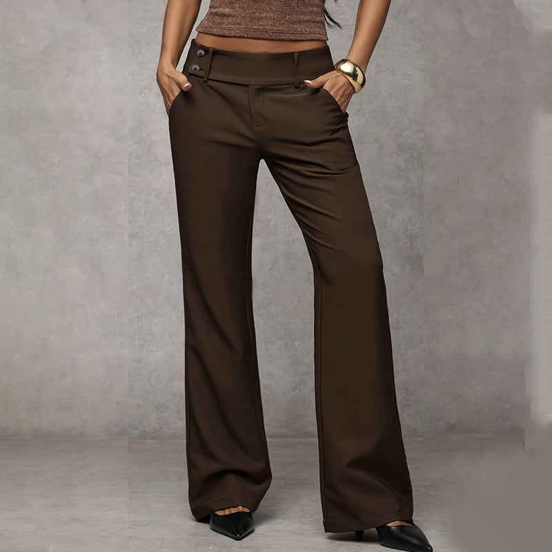 High-Waist Wide-Leg Woven Pants in Smooth Premium Fabric 5