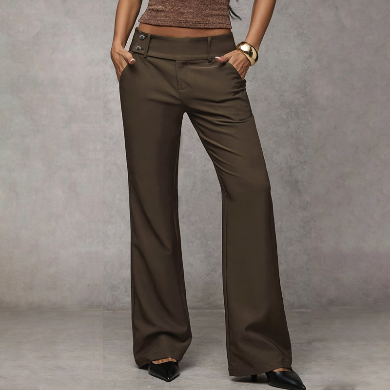 High-Waist Wide-Leg Woven Pants in Smooth Premium Fabric 3