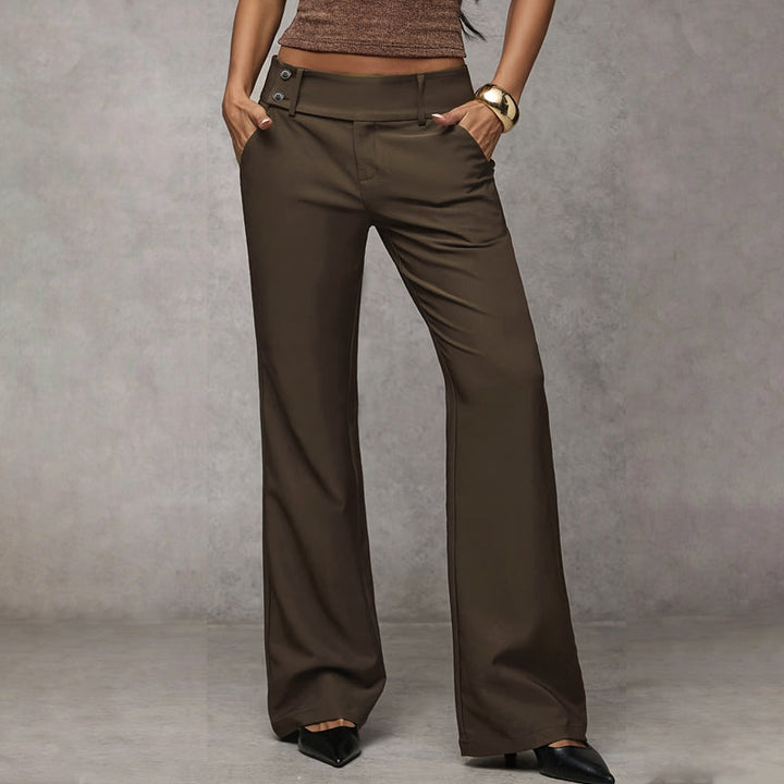 High-Waist Wide-Leg Woven Pants in Smooth Premium Fabric 3