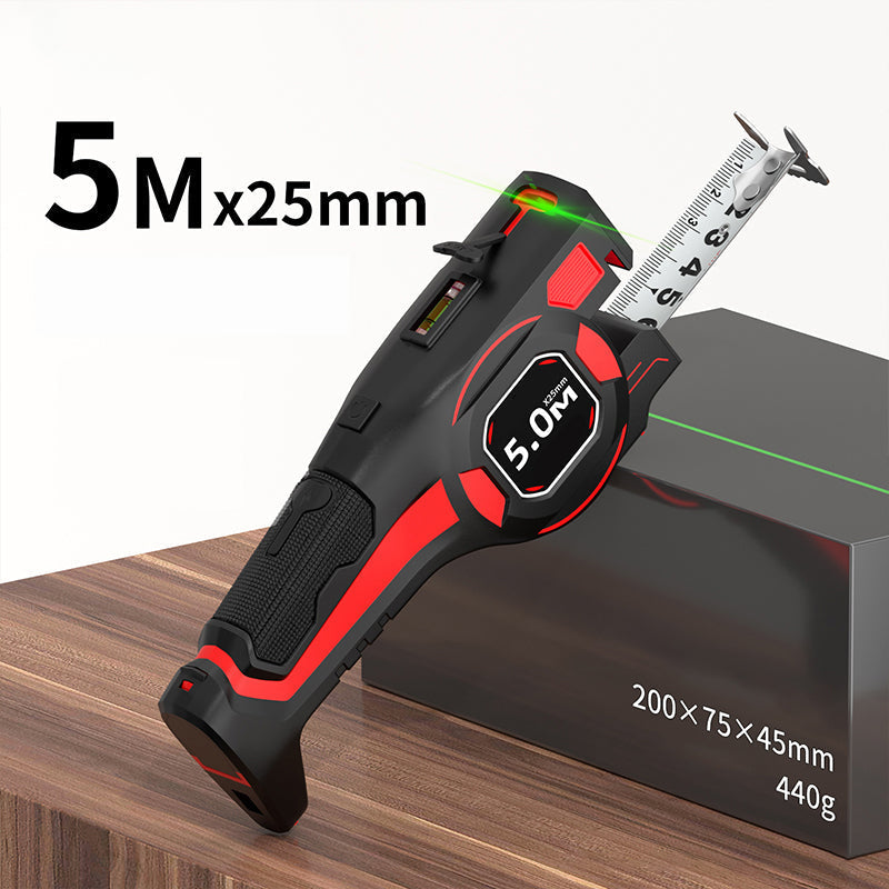 2-in-1 Tape Measure with Built-In Green Laser and Level, 16.4 ft 2