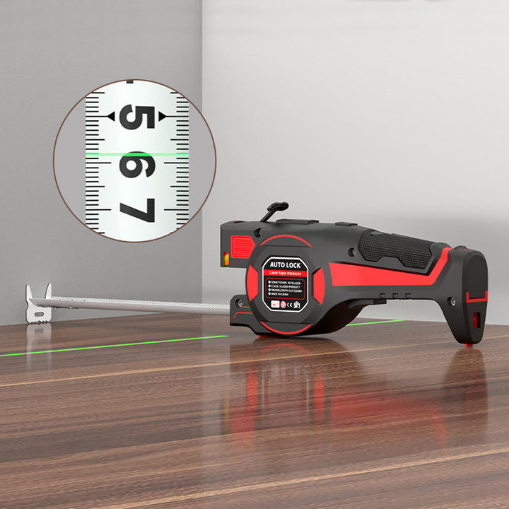2-in-1 Tape Measure with Built-In Green Laser and Level, 16.4 ft 3