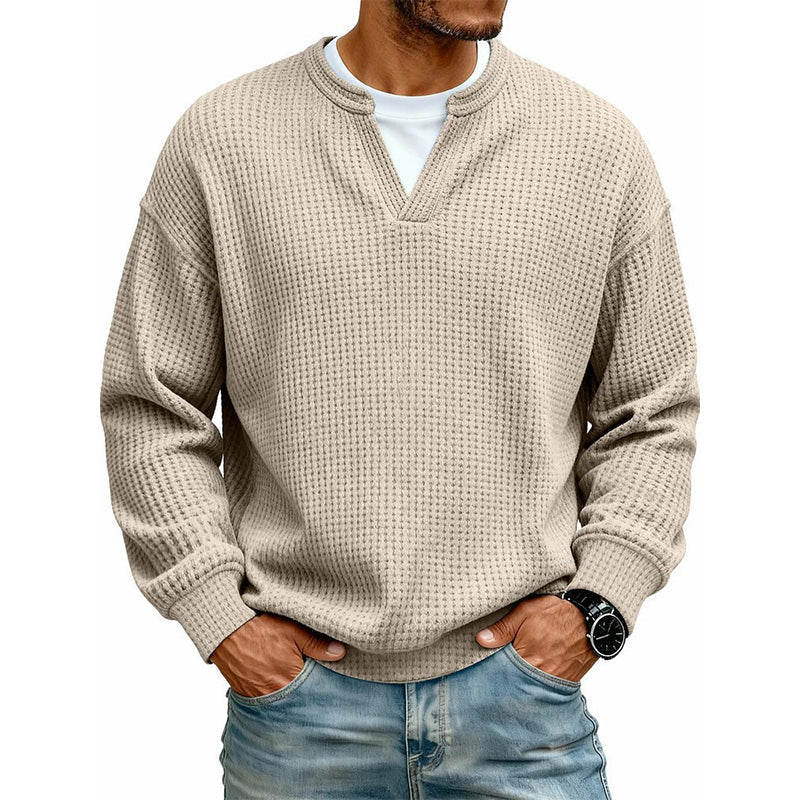 Long Sleeve Waffle Knit Mock Layer Top 11