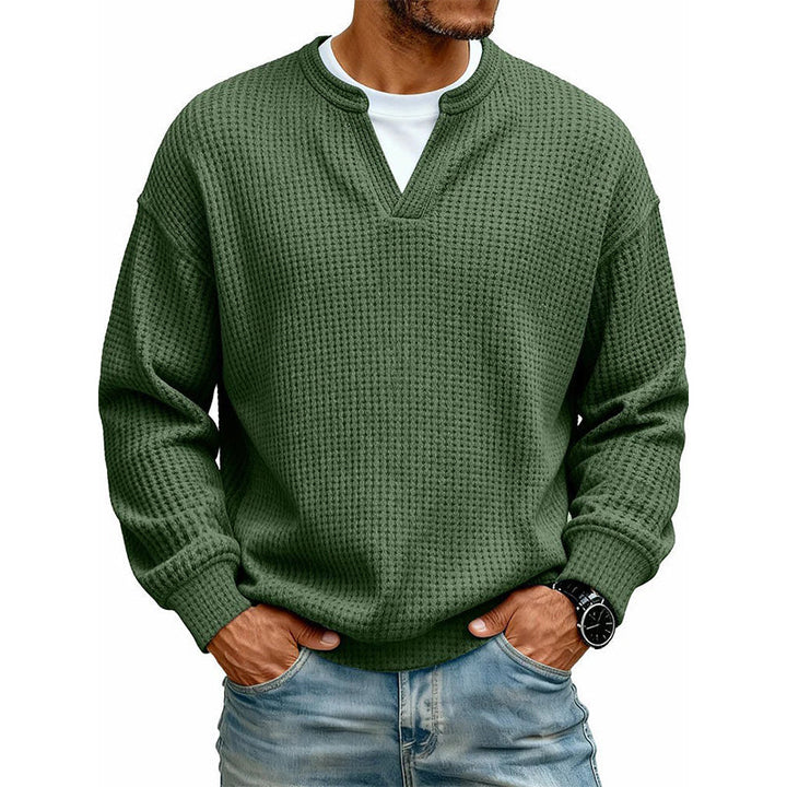 Long Sleeve Waffle Knit Mock Layer Top 18